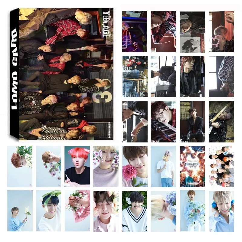 30 шт./компл. KPOP SEVENTEEN Team 03 альбом HD фото карта ПВХ самодельный Фотокарта LOMO |