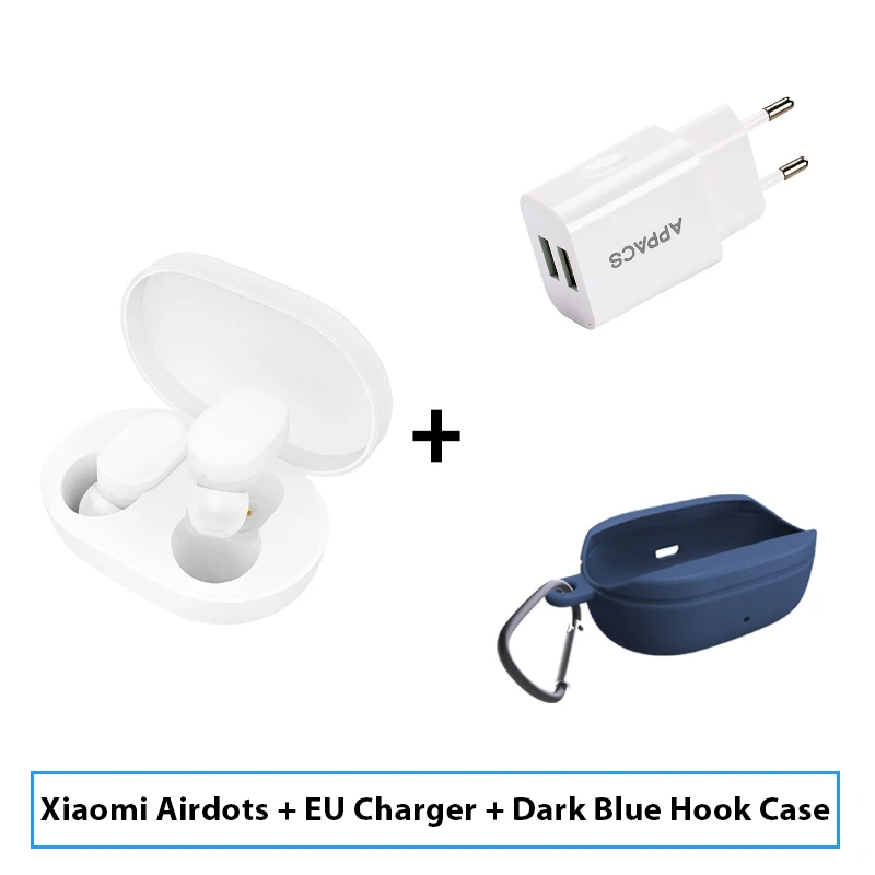 Add ChargerDBlueHook Xiaomi Mijia Airdots TWS Bluetooth Наушники Молодежная версия стерео бас BT 5.0 Наушники с микрофоном Handsfree Наушники AI Control - Цвет: Add ChargerDBlueHook