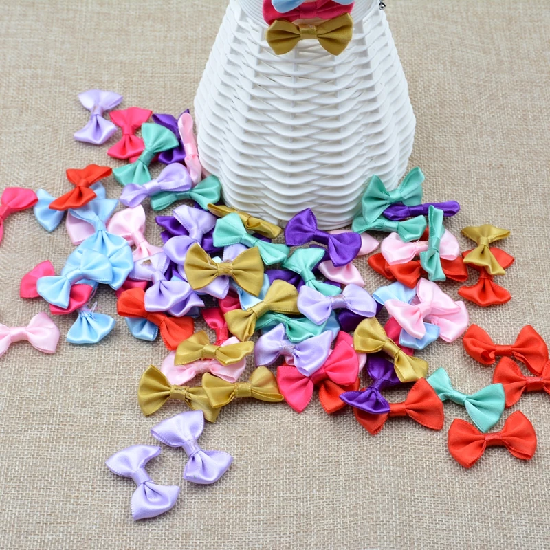 

3cm 20pcs/lot Silk Bow-Knot Mini Rosette for Home Wedding Party Ribbon Cake Clothing Decoration Scrapbooking DIY Crafts Supplies
