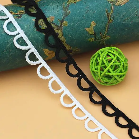 

30Yards High Quality U Wave Lace Trim Sewing White Black Curve Lace Centipede Braided Lace Ribbon DIY Clothing Accessories