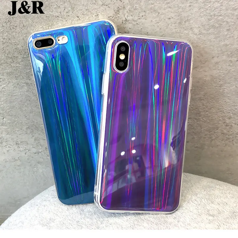 J &amp R роскошный Радужный блестящий чехол для телефона iPhone 6 6s 7 8 Plus X разноцветный
