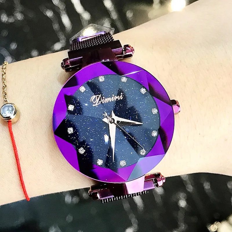Top Brand Women Watch Fashion Women Creative Luxury Starry Quartz Watches Simple Magnet Stone Strap Clock horloges vrouwen enlarge