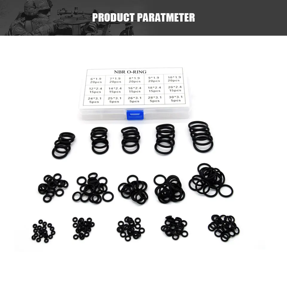 SHIP FREE NBR Nitrile O-Ring For PCP Paintball Goods Repair Black 200pcs