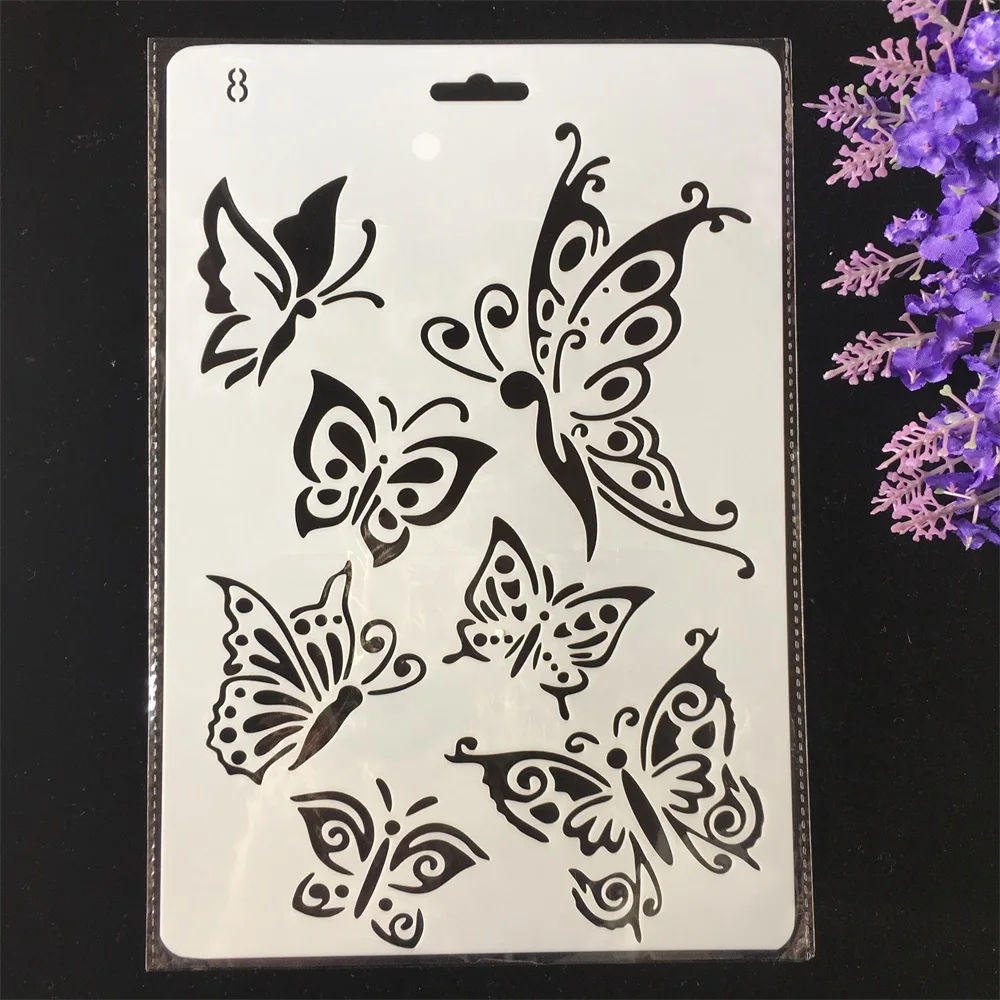 

Hot 26cm Butterflies DIY Craft Layering Stencils Painting Scrapbooking Stamping Embossing Album Paper Card Template