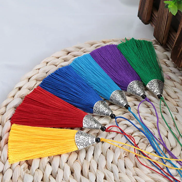 5 шт./лот оптовая продажа разноцветные кисточки с металлической рыбкой ручная