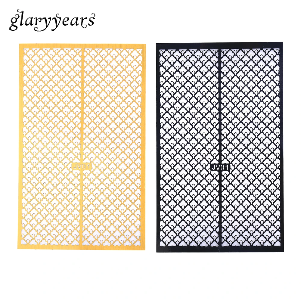 1 шт. наклейка для ногтей Аэрограф лазерная точка вспышка золотой узор дизайн