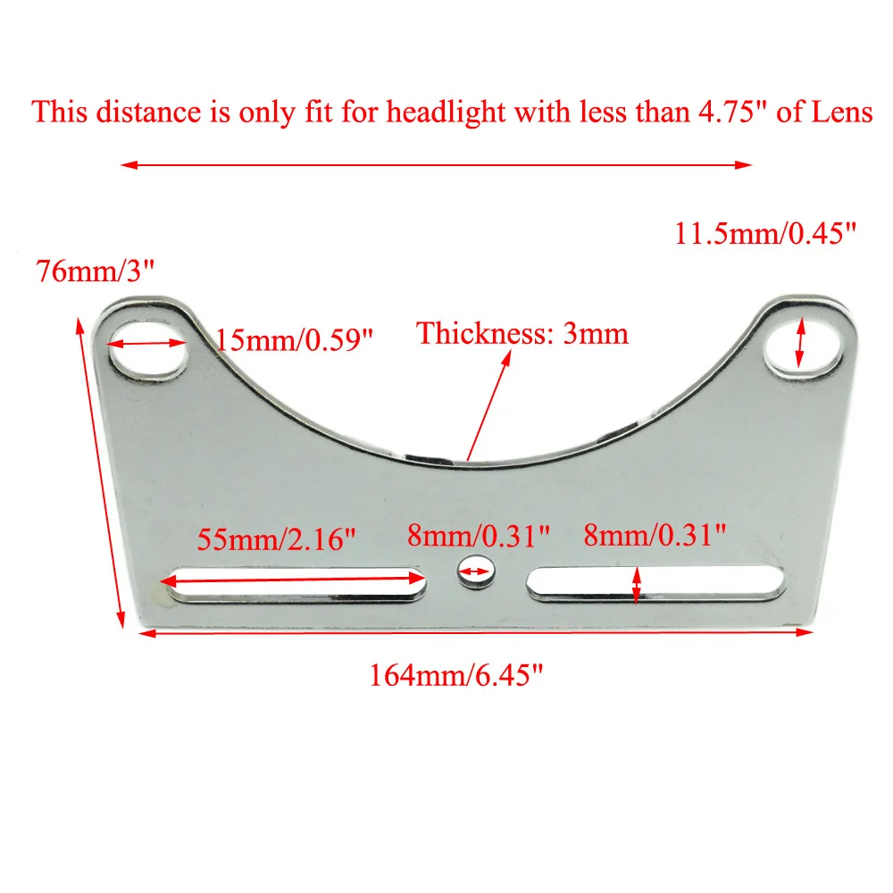 C Headlight Bracket Круглая фара мотоцикла двойной " кронштейн для объектива нижняя часть корпуса Черный Хром желтый прозрачный кафе гонщик - Цвет: C Headlight Bracket