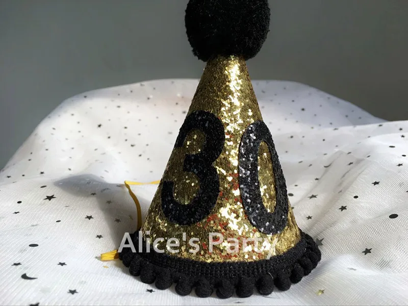 Новинка блестящая Великолепная Золотая черная шляпа для вечеринки в честь Дня