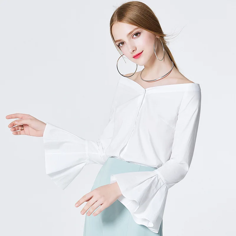 

Spring and Summer New Women's White Collar Shirt Women's Shirt