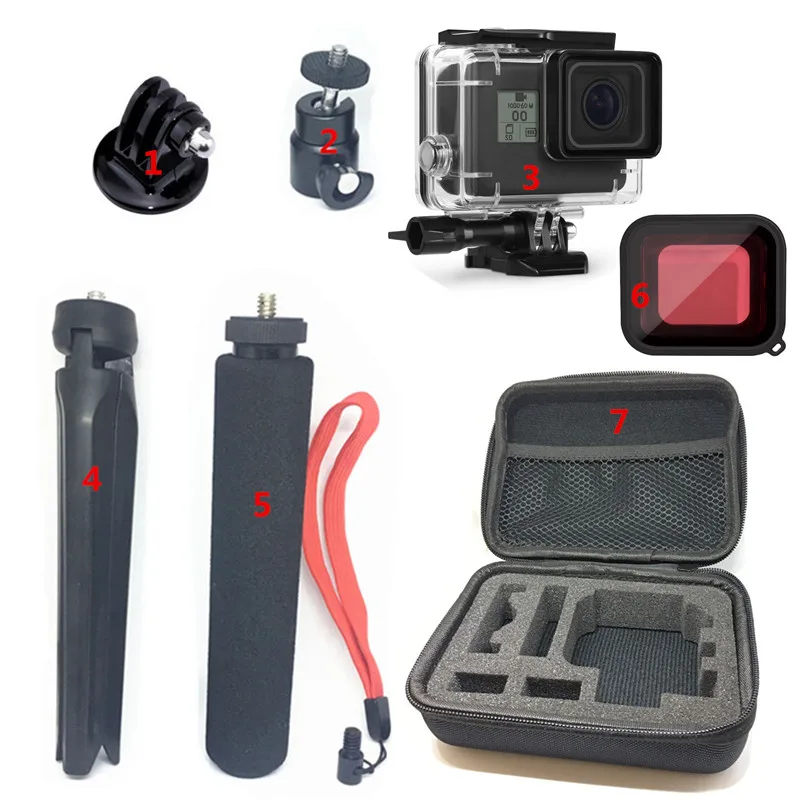 Набор аксессуаров Suptig для Gopro Hero 7 Black Hero6 5 Hero2018 монопод штатив с водонепроницаемым