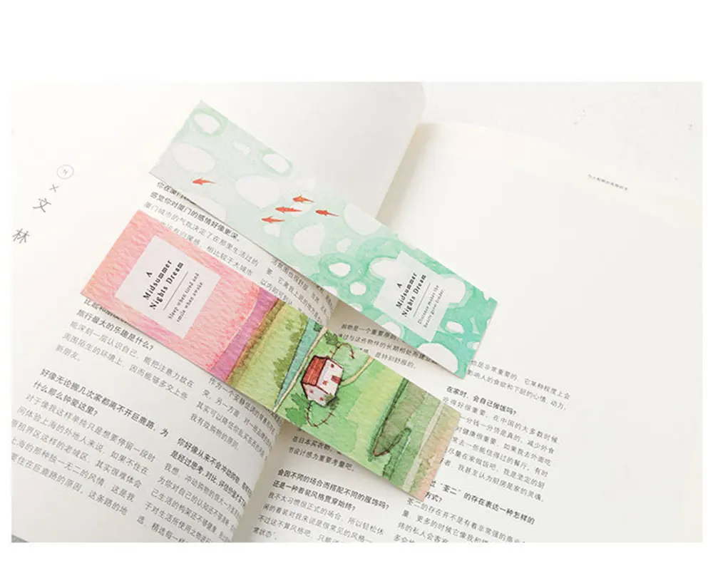 30 шт./кор. Лето Ночное бумажные закладки kawaii Канцелярские книжные держатели карты сообщения школьные принадлежности papelaria подарки для детей