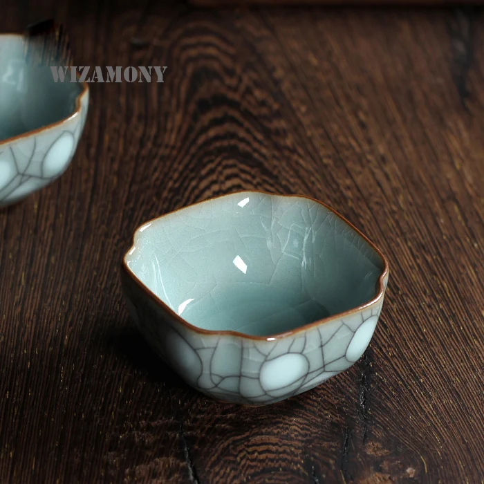 10 шт. Китайский Longquan Celadon фарфор кунг фу КИТАЙСКИЕ чашки чаша для чая 40 мл