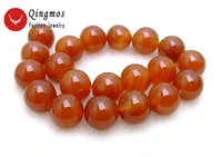 qingmos 18mm round red natural agates beads for jewelry making loose strand 15 beadwork los224
