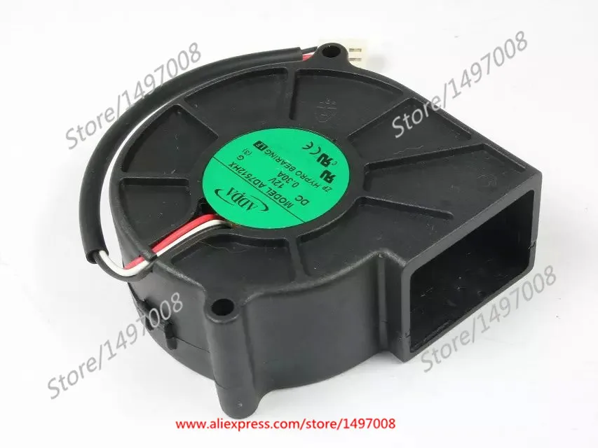 ADDA AD7512HX G AC/DC 12V 0.30A 70x70x30 мм 3 Провода Сервер вентилятор охлаждения|blower fan|12v dc blower
