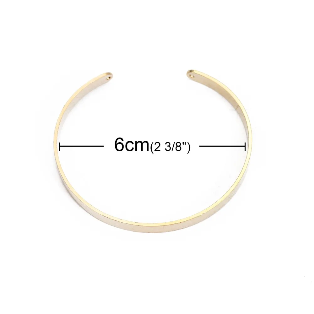 DoreenBeads, медные Открытые Браслеты-манжеты, браслеты, золото, серебро, тон, розовое золото, пустые штамповочные бирки, амулеты длиной 16,5 см, 1 штука