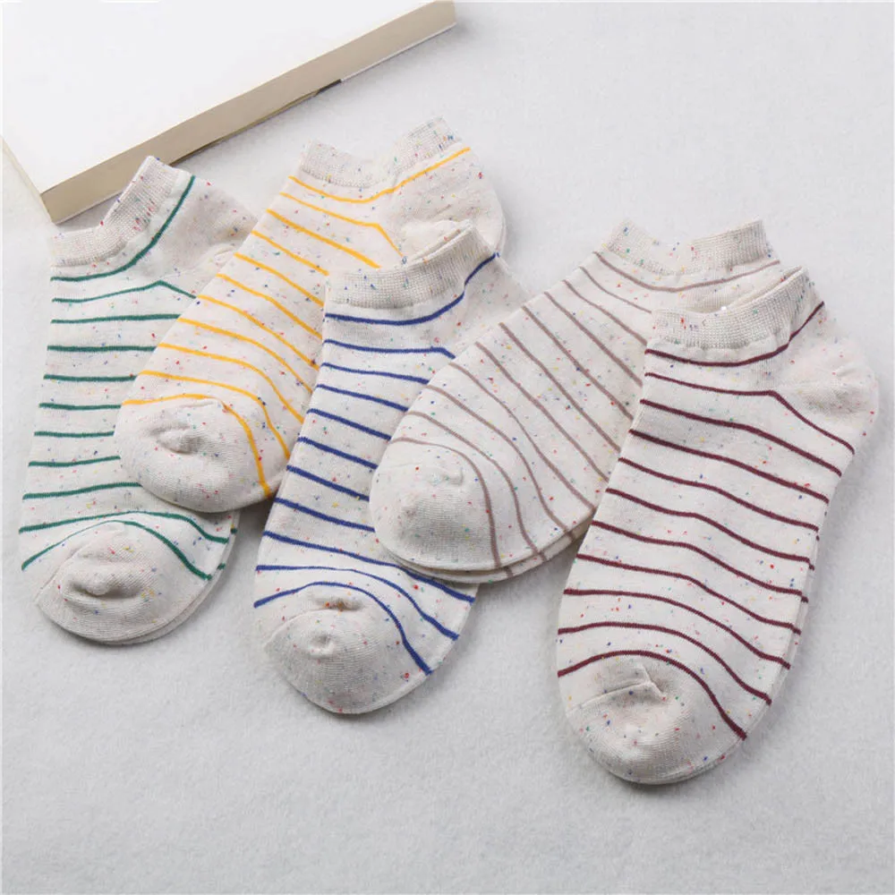 Модные женские носки в полоску удобные повседневные спортивные с принтом calcetines