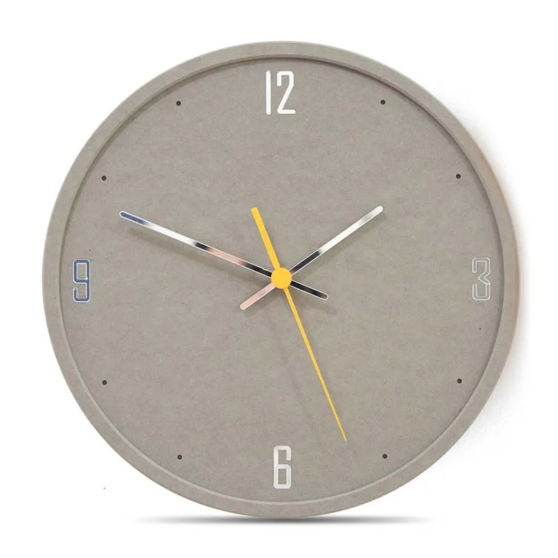 light grey 12 в диаметре 29 см однотонные круглые настенные часы современный дизайн бесшумные DIY спальня домашний декор простая роспись - Цвет: light grey