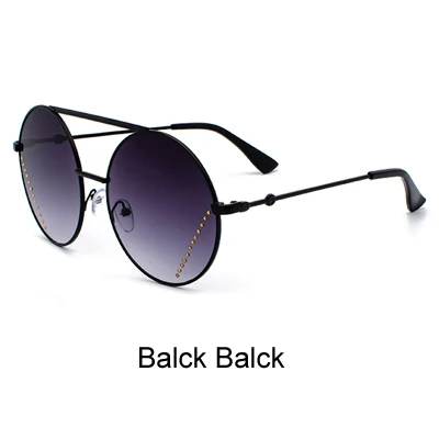 Balck Balck Ralferty круглые очки женские негабаритные Солнцезащитные очки женские двойные мост Роскошные брендовые Солнцезащитные очки женские lunette Oculos J3401 - Цвет линз: Balck Balck