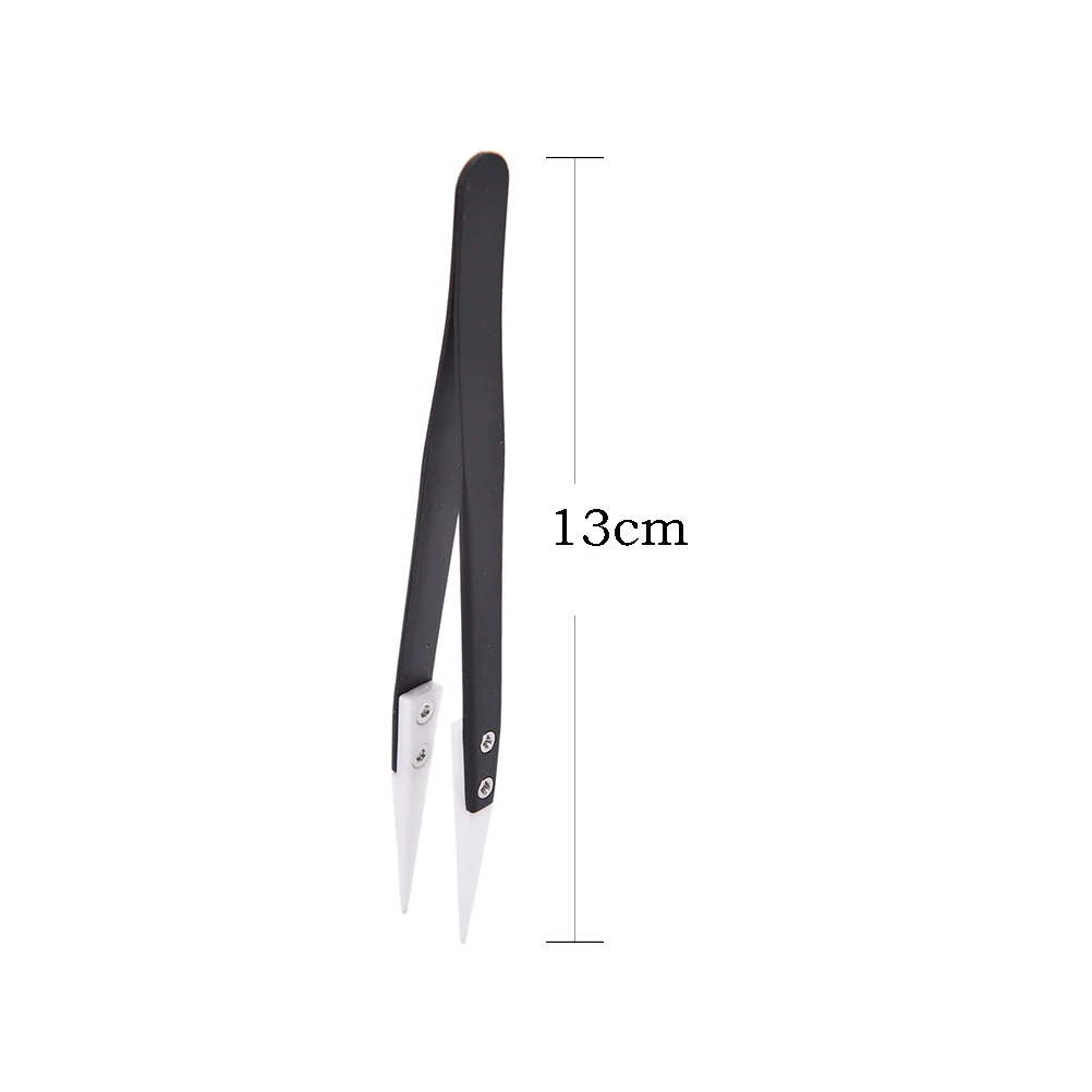 

Stainless Steel Ceramic Tweezers Heat Resistant Non Conductive Ceramic Pointed Tip DIY Tools Straight Long Nose