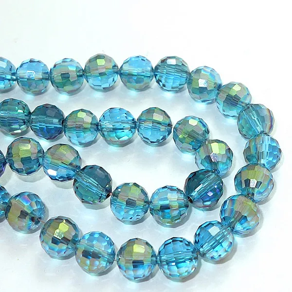 

Wholesale 40pcs Glass Crystal jewelry Loose Spacer Round 96 Faces Beads 8mm PW19