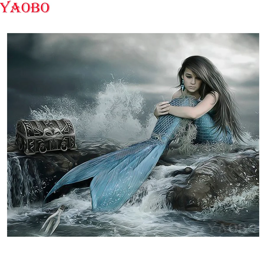 Алмазная 5D картина русалка сделай сам|Алмазная мозаика и вышивка| |