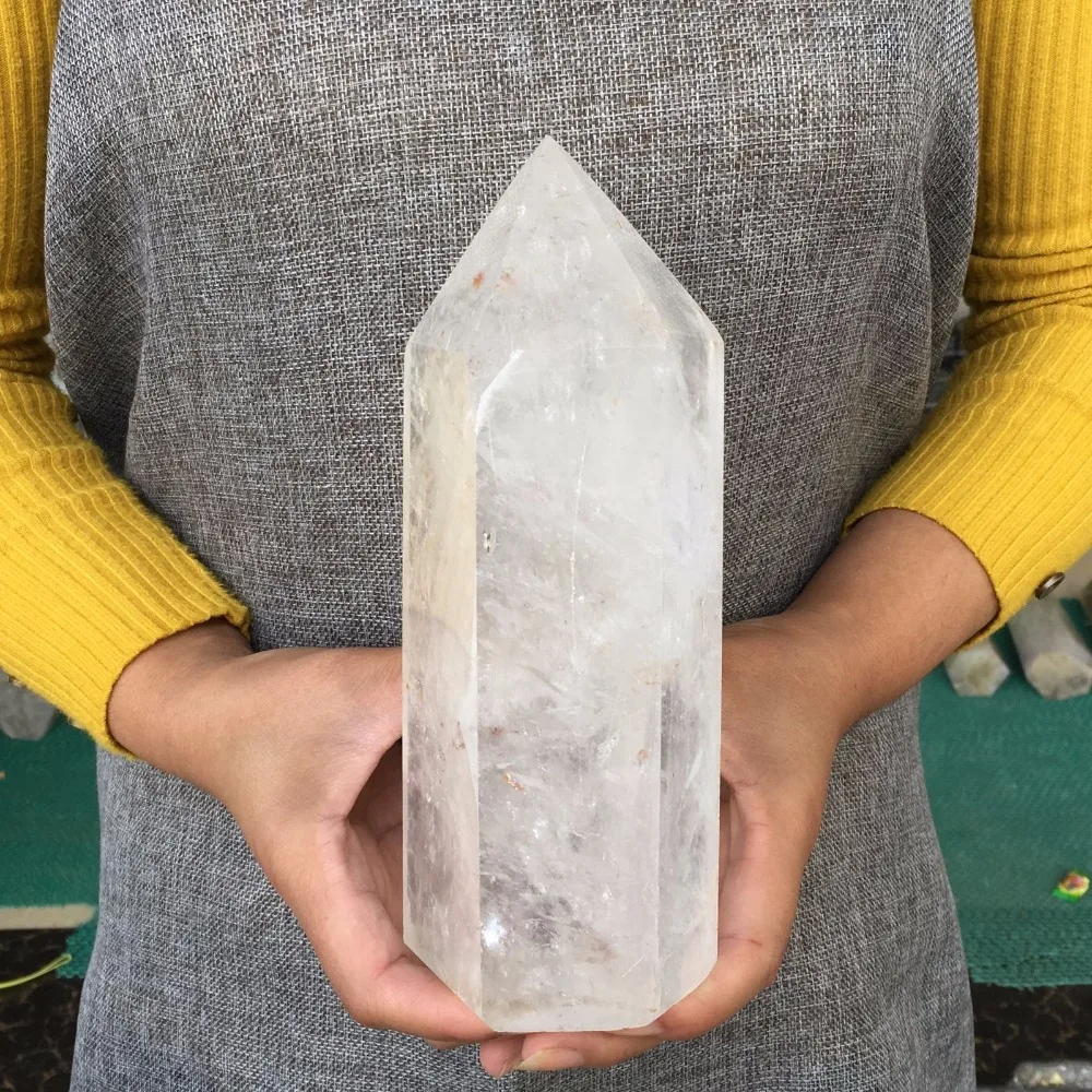 

3.7LB Natural Clear Obelisk Crystal Wand Point specimen Healing 8.0''