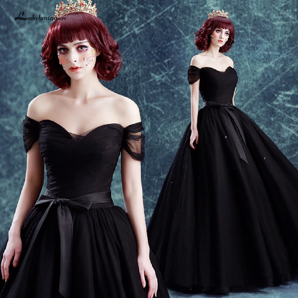 Женское свадебное платье с открытыми плечами lakshmidress черное готическое Платье на