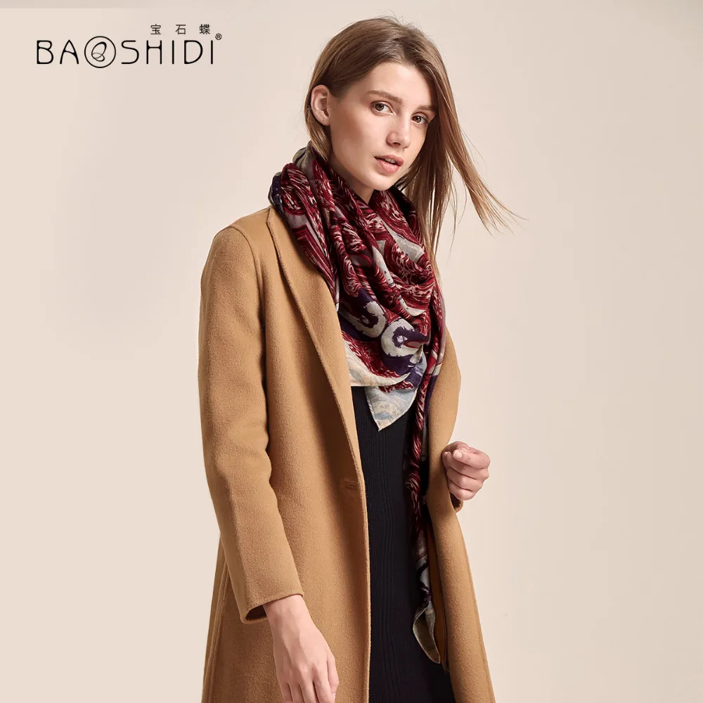 [BAOSHIDI] роскошный бренд шарфы из 100% шерсти модный осенне зимний шарф элегантные