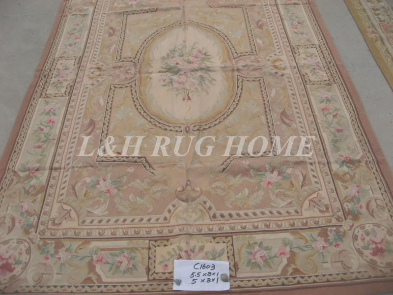 Free Shipping 5.5'X8' French Woolen Aubusson rug handmade 100% New Zealand wool rugs and carpets | Дом и сад
