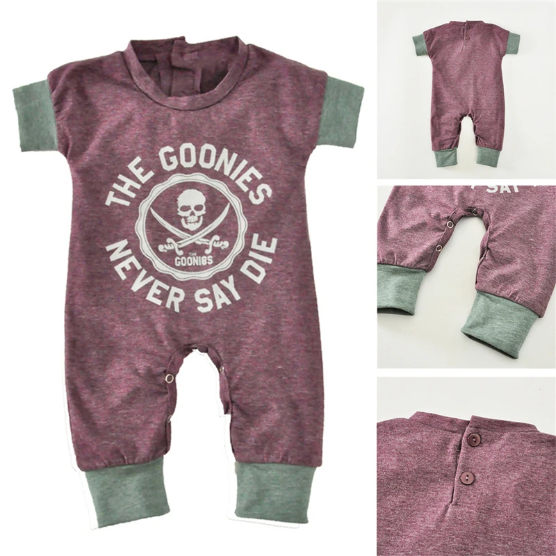 2018 комбинезоны для новорожденных летние с рисунком черепа мальчиков и девочек
