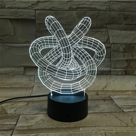 3D 009 лава лампа креативный 7 цветов меняющий СВЕТОДИОДНЫЙ Ночник светильник RGB