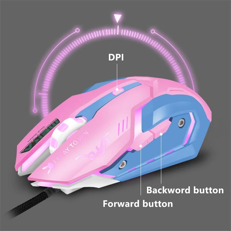 OW 6 кнопок игровая дышащая мышь с подсветкой D. VA Reaper проводная USB компьютерная для