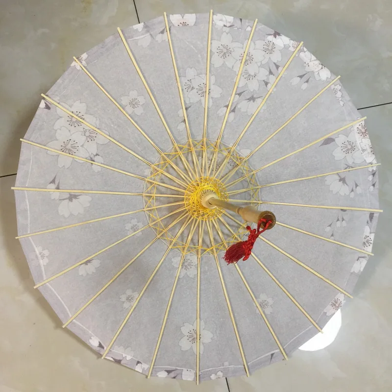 JIANGPANYUE ручной работы серый фон белый Сакура цветы бумажный зонтик китайский