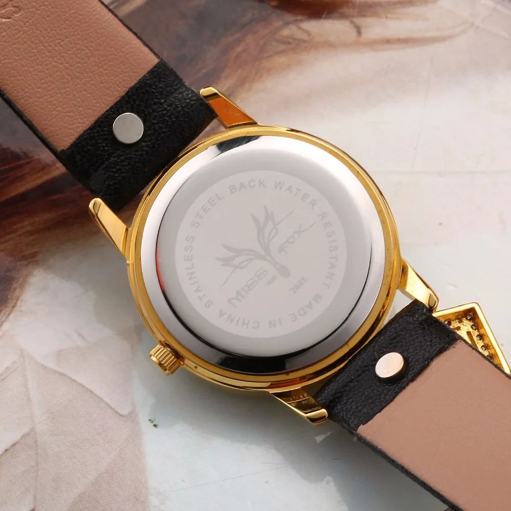 Montre Femme Missfox зеленые женские золотые часы Изысканный Женская кожаная обувь часы Водонепроницаемый квадратный драгоценный кулон часы xfcs часов