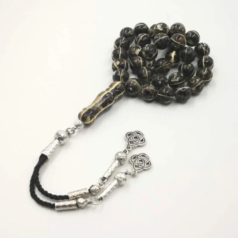 Tasbih черная раковина мужской мусульманский высококачественный четки Рамадан мусульманский молитвенный Браслет 33 теспих ислам мужской ювелирный браслет