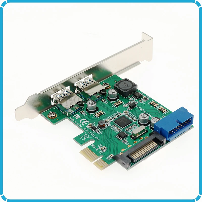 1 шт. супер скорость 2-Порты и разъёмы USB 3 0 19-pin USB3.0 PCI-E PCI Express карта материнская