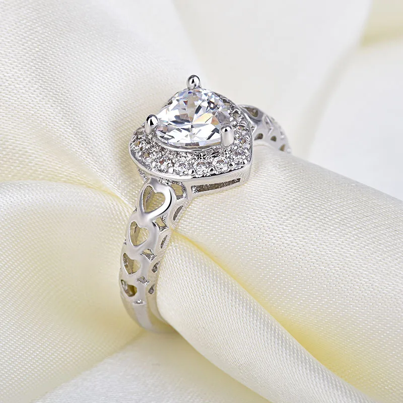 Обручальное кольцо из стерлингового серебра 925 пробы Buyee светло-белый циркон в