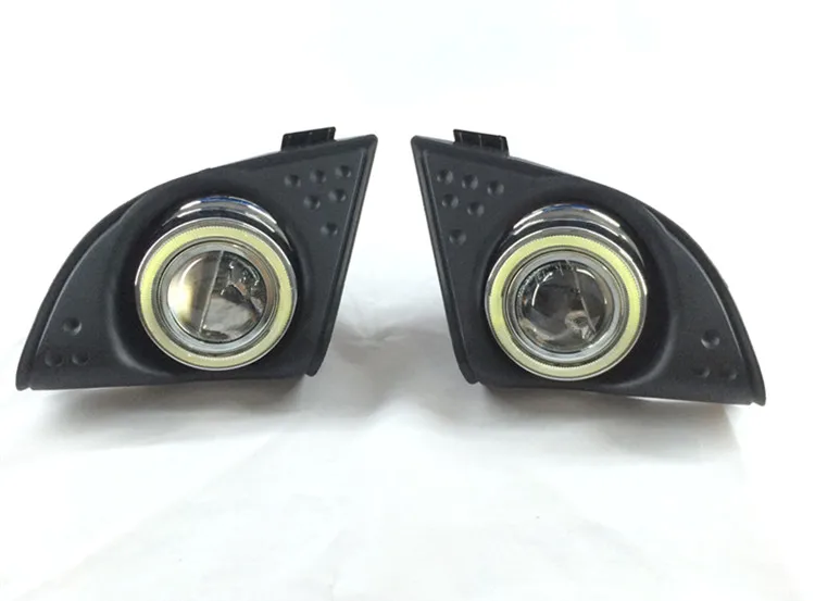 EOsuns COB angel eye Светодиодный дневной ходовой светильник DRL+ галогенный противотуманный светильник+ объектив проектора для honda accord 2008-, черная база