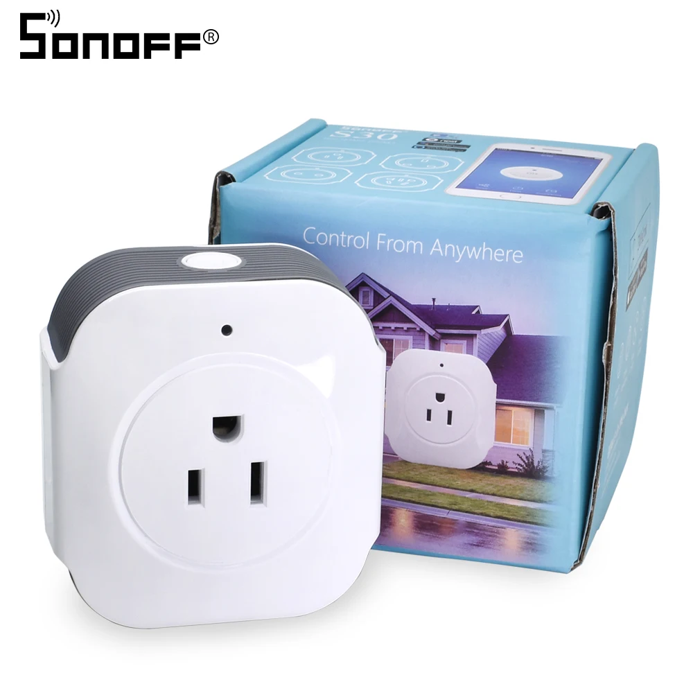 2018 новые Itead SONOFF S30 US вилка Wi Fi розетка с выключателем питания Беспроводной таймер
