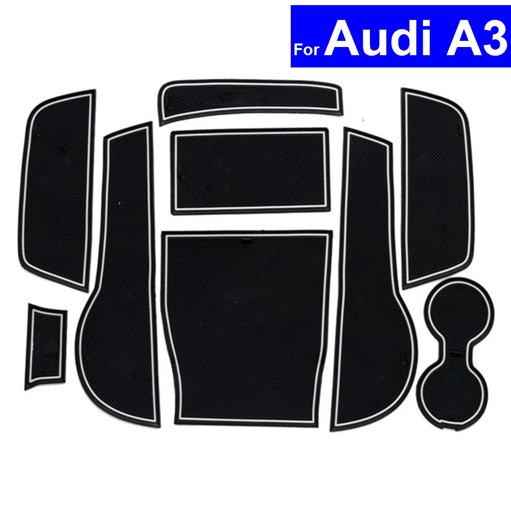 9 шт. Противоскользящие коврики для дверей Ковров подстаканников Audi A3 2014 2015 2016 с