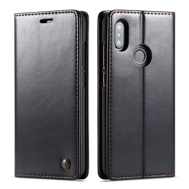 Кожаный флип чехол на магните для Xiaomi Redmi 6 6A Note Pro Ретро Чехол книжка кейс