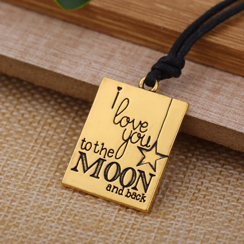 Подвеска и ожерелье серебряного цвета с надписью I love you to Moon and Back регулируемые