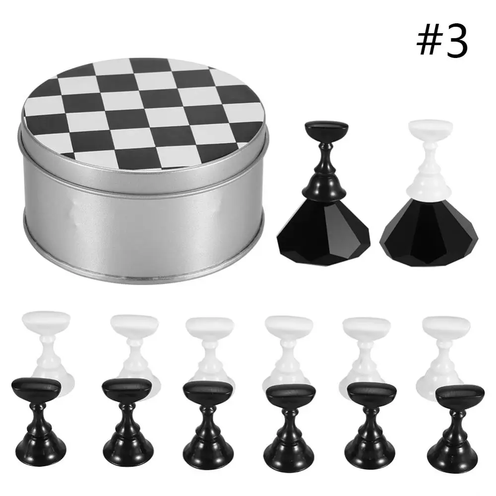 Black Crystal Base Подставка для лака для ногтей, магнитная шахматная доска для ногтей, кристаллическая основа для ногтей, акриловая, сделай сам, Набор держателей для маникюра, салона - Цвет: Black Crystal Base