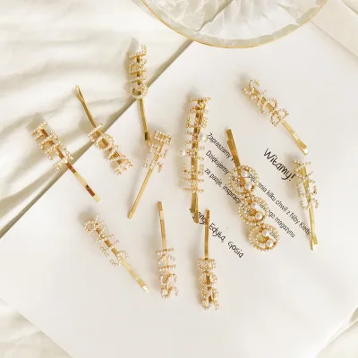 1 шт. заколки для волос в японском стиле Харадзюку С буквенным принтом головные