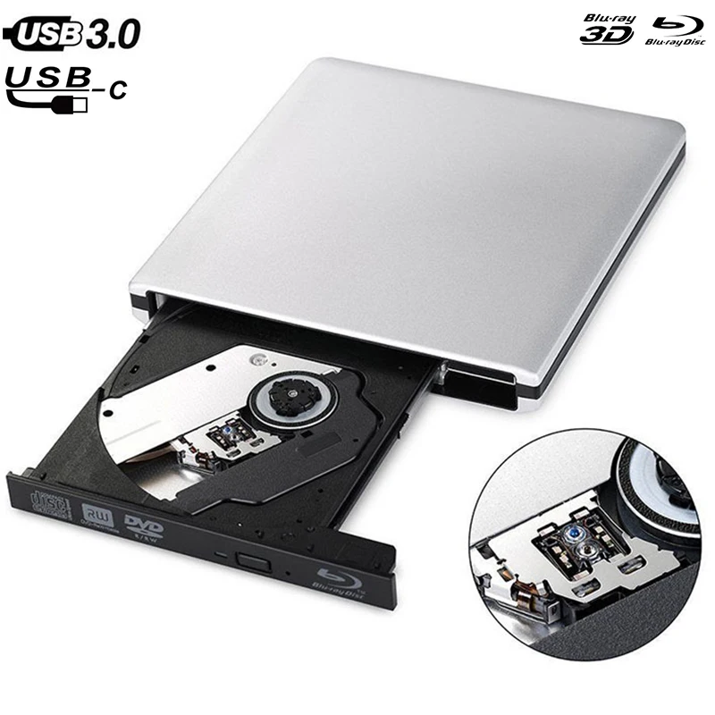 Тип c + USB3.0 Bluray Burner Writer BD RW Внешний DVD привод Portatil Blu ray проигрыватель оптический для