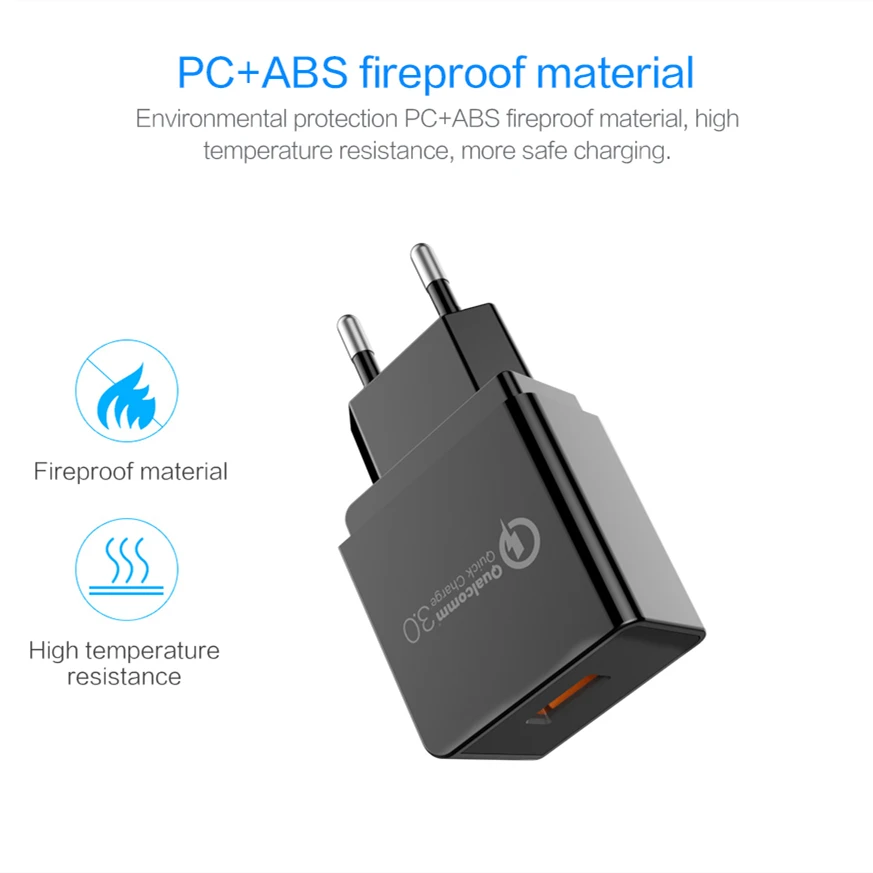 Зарядное устройство FDGAO с USB портом для быстрой зарядки мобильных телефонов