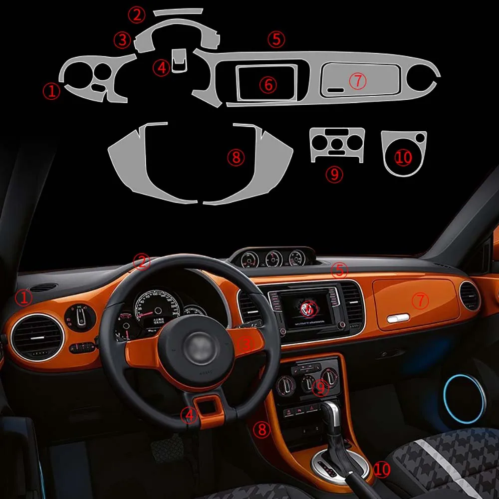 Стайлинг автомобиля Новая внутренняя отделка Приборная панель прозрачная