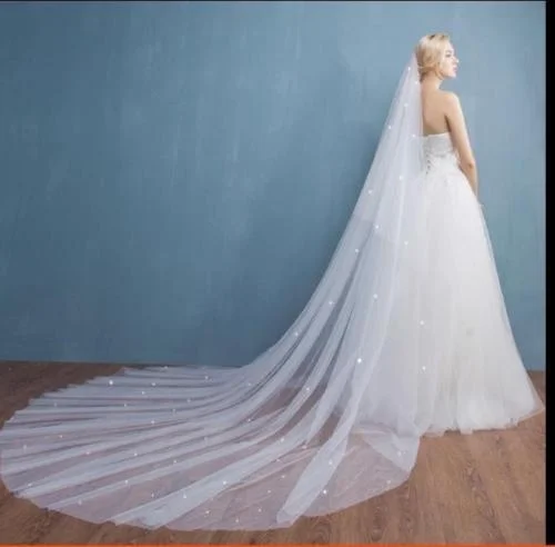 Свадебная фата невесты с расческой Классический белый/слоновая кость 2 слоя 3