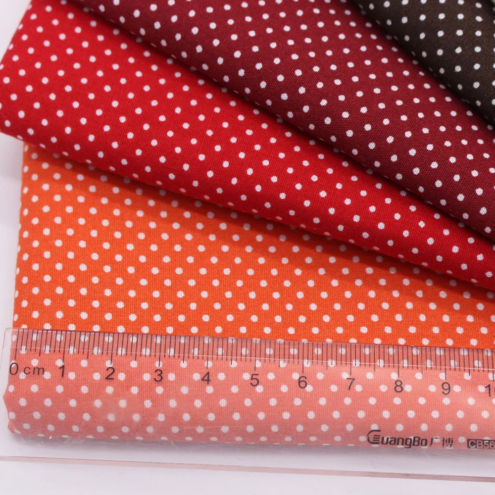 5 шт. &quotМини в красный горошек&quot из хлопчатобумажной ткани жира четверти tissus