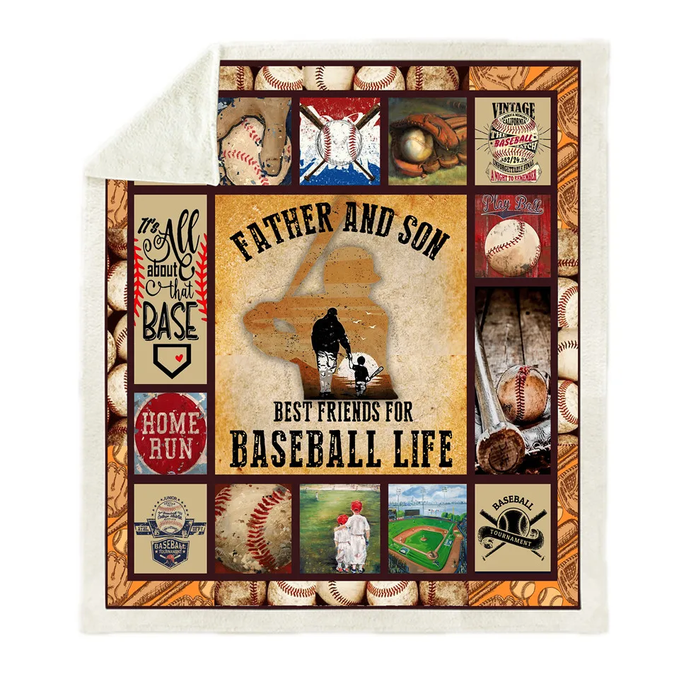 

SOFTBATFY Baseball Life Fleece Throw Blanket Sofa Bedding Blankets Drop Ship